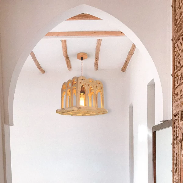 Lámpara de techo de madera maciza Mezquita